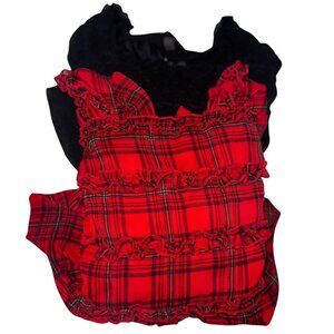 Red & Black Plaid Ruffle Dress Set Size M (7-8) By Wonder Nation